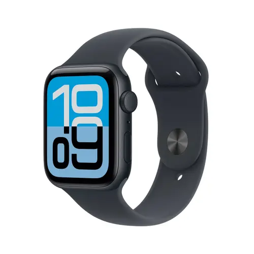 Smartwatch Apple Watch SE 3 (2025), GPS, 44mm, Ecran Retina LTPO OLED, Chip S10 cu Procesor Dual-Core, 64GB Flash, Wi-Fi, Bluetooth, Curea Sport Band M/L (Negru)