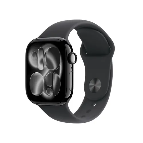 Smartwatch Apple Watch 11, GPS, 42mm, Ecran Retina LTPO OLED, Chip S10 cu Procesor Dual-Core, 64GB Flash, Wi-Fi, Bluetooth, Carcasa Aluminiu, Curea Sport Band S/M (Negru)