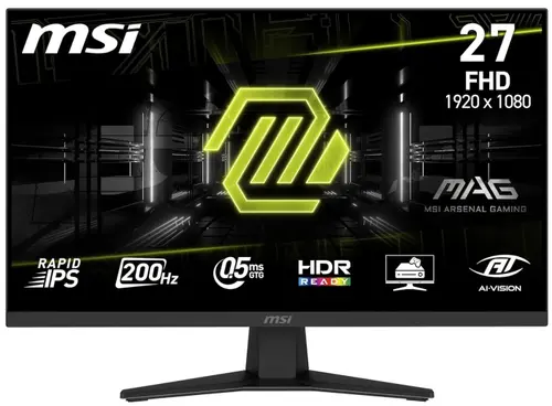 Monitor Gaming Rapid IPS MSI 27inch MAG 274F, Full HD (1920 x 1080), HDMI, DisplayPort, 200 Hz, 0.5 ms (Negru)