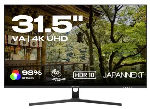 Monitor VA LED JAPANNEXT 31.5inch JN-V315UHDR, UHD (3840 x 2160), HDMI, DisplayPort, Boxe (Negru)