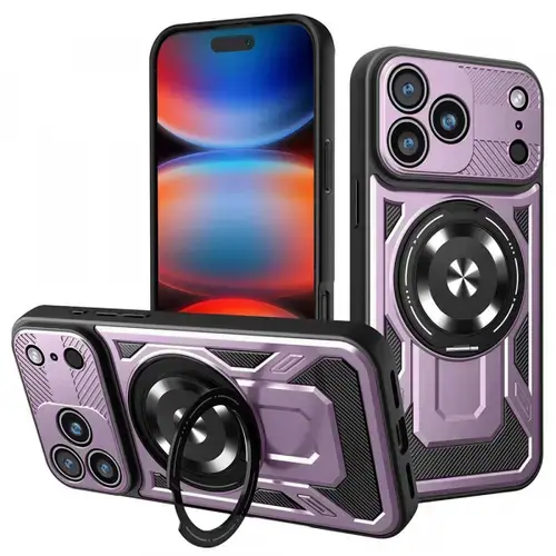 Husa pentru Apple iPhone 17 Pro Max, Techsuit RuggedCam (Mov/Negru)