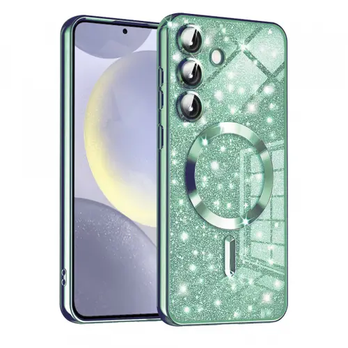 Husa MagSafe pentru Samsung Galaxy S24+ S926, Techsuit Luxury Glitter (Verde)