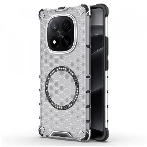 Husa MagSafe pentru Xiaomi Redmi Note 14 Pro+ 5G, Techsuit, HoneyComb Shield (Transparent/Negru)