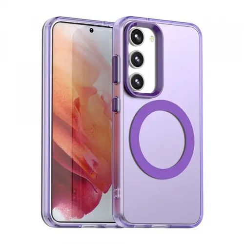 Husa MagSafe pentru Samsung Galaxy S23 S911 Techsuit CandyCase (Mov/Transparent)