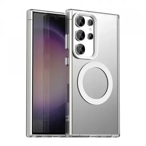 Husa MagSafe pentru Samsung Galaxy S23 Ultra S918 Techsuit CandyCase (Alb/Transparent)