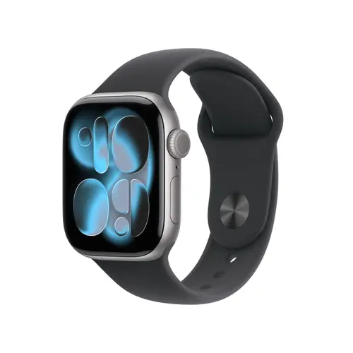 Smartwatch Apple Watch 11, GPS, 42mm, Ecran Retina LTPO OLED, Chip S10 cu Procesor Dual-Core, 64GB Flash, Wi-Fi, Bluetooth, Carcasa Aluminiu, Curea Sport Band M/L (Gri)