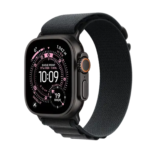 Smartwatch Apple Watch Ultra 3, 49mm, GPS + Cellular, Ecran Retina LTPO OLED, Chip S10 cu Procesor Dual-Core, 64GB Flash, Wi-Fi, Bluetooth, NFC, Alpine Loop Medium (Negru)