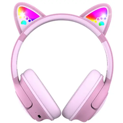 Casti pentru copii PowerLocus Wireless Bobo Cat Ears (Roz)
