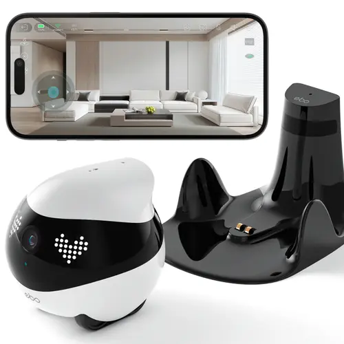 Robot insotitor cu camera de supraveghere interior Enabot EBO AIR 2, 2K, 2304 x 1296, 2450 mAh, Wi-Fi (Alb)