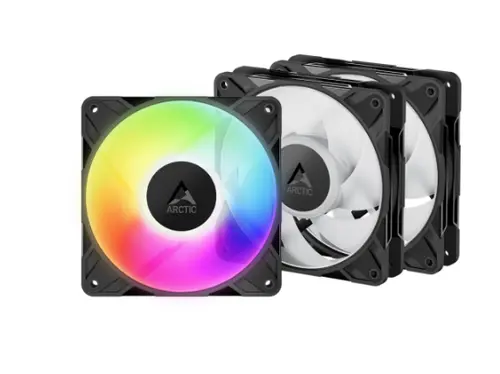 Ventilator Arctic P12 Pro, 120 mm, iluminare aRGB, 3000rpm, 3 bucati (Negru)