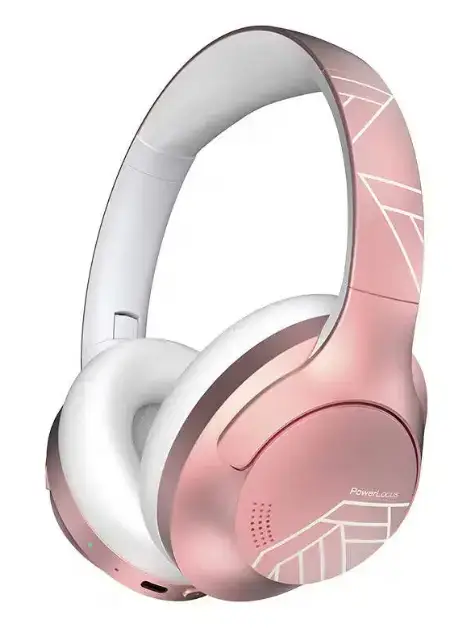Casti Wireless PowerLocus P3, Bluetooth 5.3, Microfon, 40mm (Roz/Auriu)