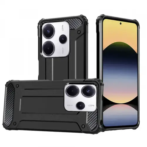 Husa pentru Xiaomi Redmi Note 14 4G (Standard), Techsuit, Hybrid Armor, Neagra