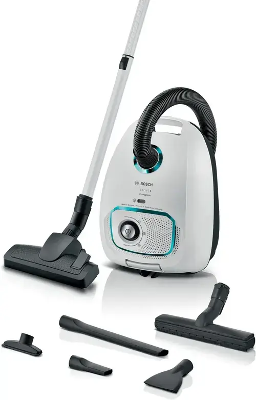 Aspirator cu sac BOSCH BGB41HYG1H, 600 W, 4 l, Filtru HEPA, 8 m (Alb)