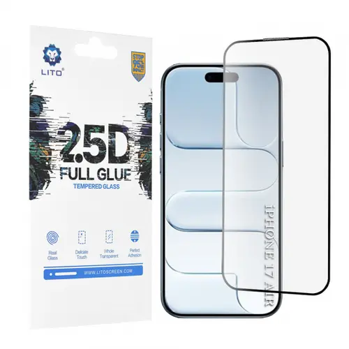 Folie de protectie Ecran Lito pentru Apple iPhone Air, Sticla Securizata, Full Glue, 2.5D (Transparent/Nrgru)