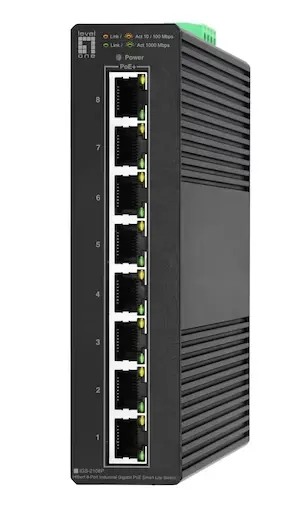 Switch gestionat LevelOne IGS-2108P, Gigabit Ethernet, 8 porturi, PoE (Negru)