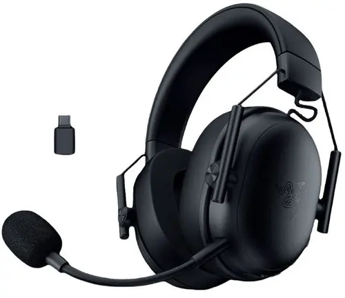 Casti Gaming Razer Blackshark V3 X Hyperspeed, Over-Ear, 2.4G/Bluetooth/USB, TriForce 50mm, Microfon HyperClear Cardioid 9.9mm, Autonomie 70 ore (Negru)