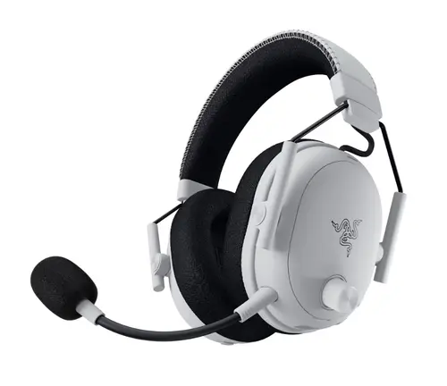 Casti Gaming Wireless Razer Blackshark V3 Pro, Over-Ear, 2.4G/Bluetooth/USB/Jack 3.5mm, Hybdrid ANC, TriForce Bio-Cellulose 50mm, Autonomie 70 ore (Alb)