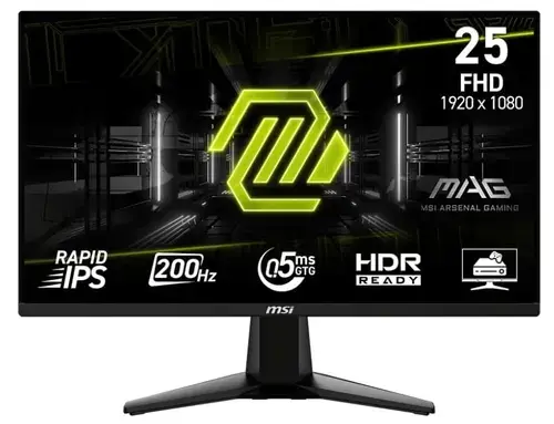 Monitor Gaming Rapid IPS LED MSI 24.5inch MAG 255F E20, Full HD (1920 x 1080), HDMI, DisplayPort, 200 Hz, 0.5 ms (Negru)