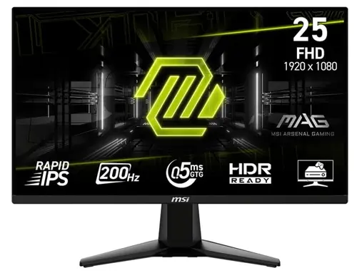 Monitor Gaming Rapid IPS LED MSI 24.5inch MAG 255F E20, Full HD (1920 x 1080), HDMI, DisplayPort, 200 Hz, 0.5 ms (Negru)