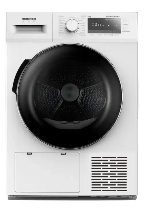 Uscator de rufe HEINNER HHPD-M10G5PBKD++, Pompa de caldura, 10 kg, Clasa D, 16 programe, Lumina cuva, Functie Anti-Sifonare (Alb)