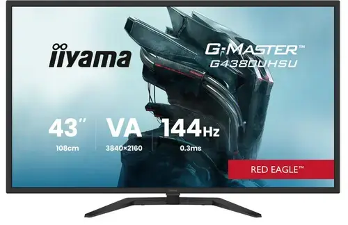 Monitor Gaming VA LED Iiyama Red Eagle Gaming Monitor G-Master 42.5inch G4380UHSU-B2, Ultra HD (3840 x 2160), HDMI, DisplayPort, 144 Hz, Boxe, 0.3 ms (Negru)