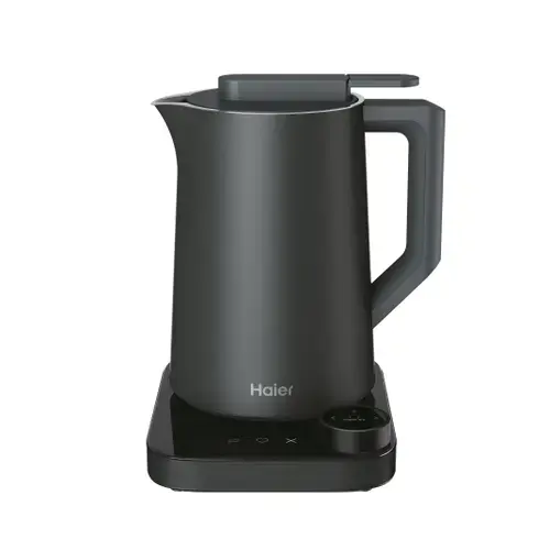 Fierbator de apa HAIER I-Master Series 7 HKE7W 011, 1.3 l, 2200 W, Temperatura ajustabila 37-100 C, Conectare hOn, Display LCD, Filtru anti-calcar (Negru)