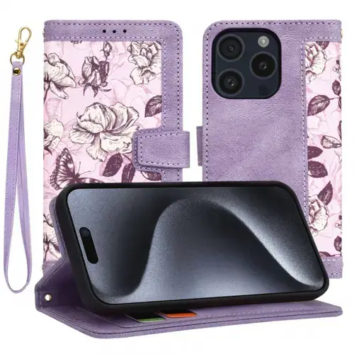 Husa pentru Apple iPhone 15 Pro, Techsuit FlipCraft (Mov)