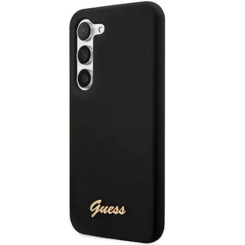Husa protectie Spate Guess Liquid Silicone Metal Logo pentru Samsung Galaxy S23 Plus (Negru)