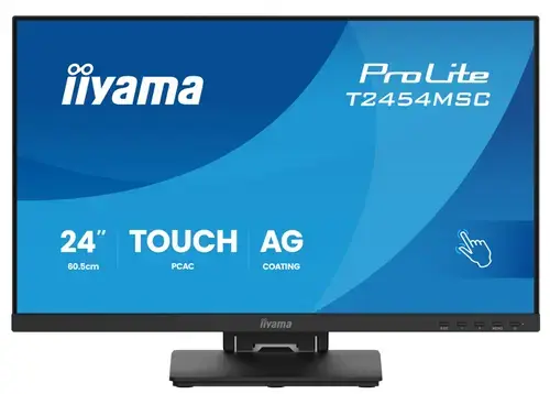 Monitor IPS LED Iiyama 23.8inch T2454MSC-B3AG, Full HD (1920 x 1080), HDMI, DisplayPort, Boxe, Touchscreen (Negru)