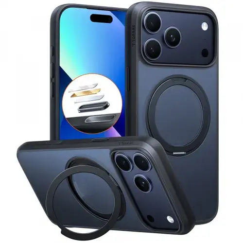 Husa MagSafe pentru Apple iPhone 17 Pro Max Torras Ostand Pro (Negru)