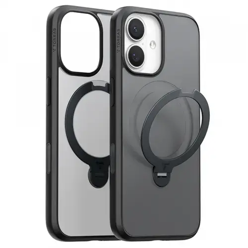 Husa MagSafe pentru Apple iPhone 17 Torras Ostand Spin (Negru)