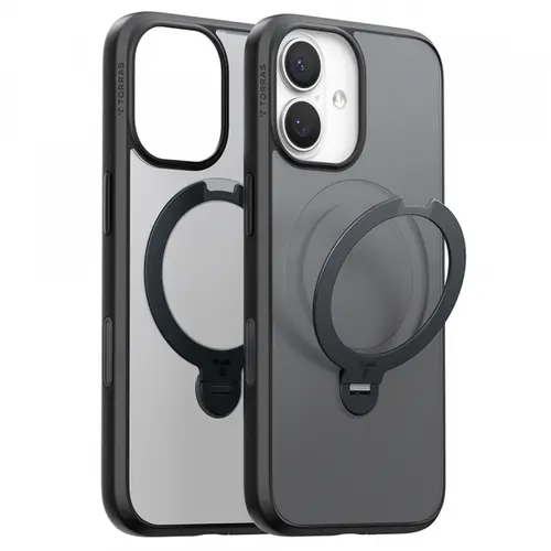 Husa MagSafe pentru Apple iPhone 17 Torras Ostand Spin (Negru)