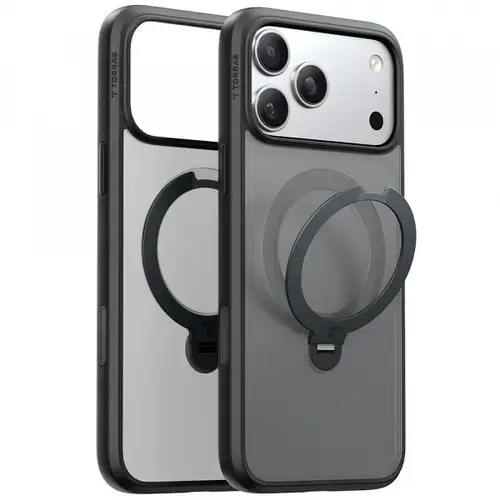 Husa MagSafe pentru Apple iPhone 17 Pro Torras Ostand Spin (Negru)