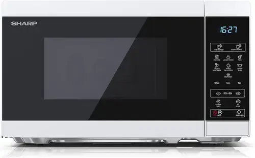 Cuptor cu microunde Sharp YC-MS02EW, 20 l, 800 W, Digital, EasyClean, ECO Function, Child Lock (Alb)