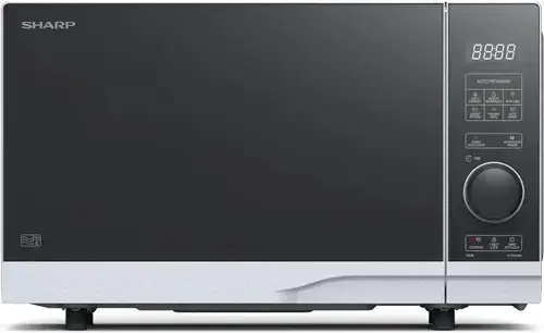 Cuptor cu microunde Sharp YC-PS204AES, 20 L, 700 W, 10 trepte putere, Functie ECO, 8 programe, Platou rotativ 24.5 cm (Argintiu)