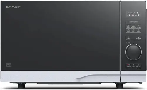 Cuptor cu microunde Sharp YC-PS204AES, 20 L, 700 W, 10 trepte putere, Functie ECO, 8 programe, Platou rotativ 24.5 cm (Argintiu)