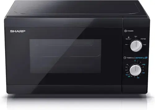 Cuptor cu microunde Sharp YC-MS01E-B, 20 l, 800 W, 5 trepte putere, Platou rotativ 25.5 cm (Negru)
