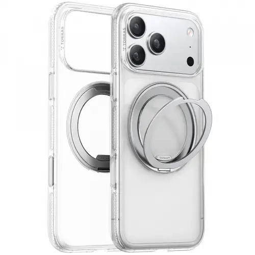 Husa MagSafe pentru Apple iPhone 17 Pro, Torras, Ostand R Fitness (Transparent)