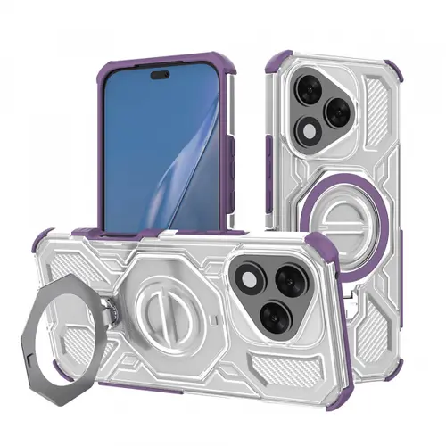 Husa pentru Honor 400 Lite, Techsuit, Carbon Shield Pro (Transparent/Mov)