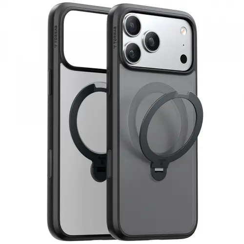 Husa MagSafe pentru Apple iPhone 17 Pro Max, Torras, Ostand Spin (Negru)