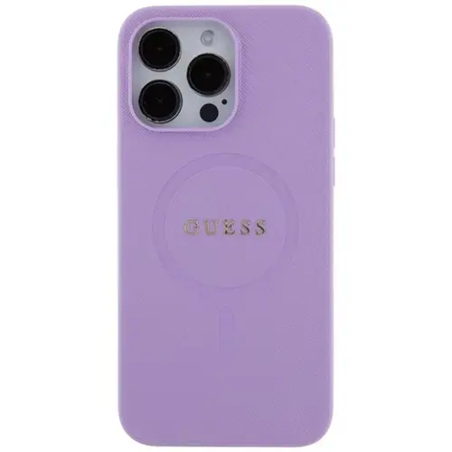 Husa Protectie Spate Guess Saffiano MagSafe pentru Apple iPhone 15 Pro Max (Mov)