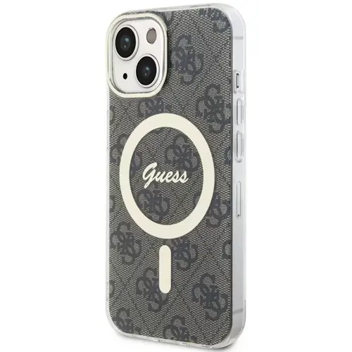 Husa Protectie Spate Guess 4G MagSafe pentru Apple iPhone 15 (Maro)