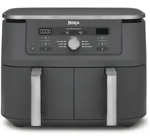 Friteuza cu aer cald Ninja Foodi Pro DualZone DZ400, 9.5 L, 6 functii (Gri)