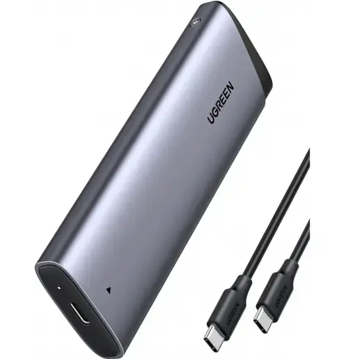 Rack UGREEN CM767 pentru SSD M.2 NVMe SATA, USB Type-C (Gri)