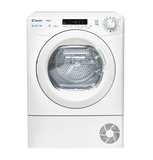 Uscator de rufe Candy CRE H9A2DE-S, Pompa de caldura, EasyCase, Kilo detector, 9 kg, Clasa A++ (Alb)