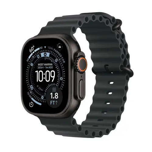 Smartwatch Apple Watch Ultra 3, 49mm, GPS + Cellular, Ecran Retina LTPO OLED, Chip S10 cu Procesor Dual-Core, 64GB Flash, Wi-Fi, Bluetooth, NFC, Ocean Band (Negru)