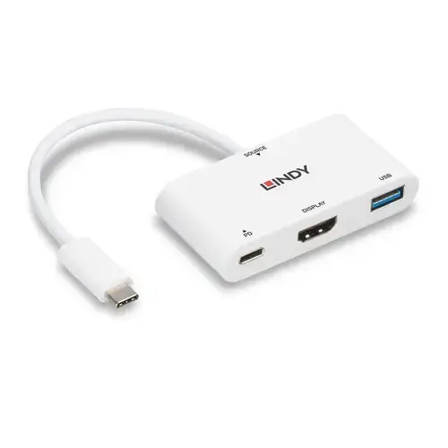 Adaptor Lindy LY-43340, USB 3.1 Type C - HDMI/USB Type A/Power Delivery