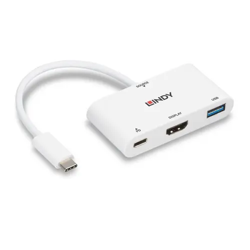 Adaptor Lindy LY-43340, USB 3.1 Type C - HDMI/USB Type A/Power Delivery