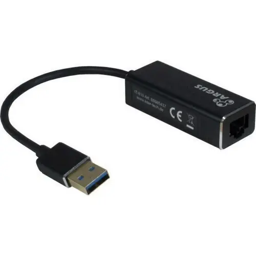 Placa Retea Inter-Tech Argus IT-810, USB 3.0, Gigabit  (Negru)