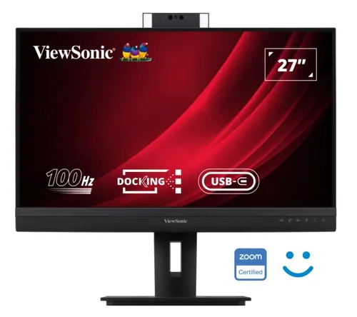 Monitor IPS LED ViewSonic 27inch VG2757V-2K, QHD (2560 x 1440), HDMI, DisplayPort, Boxe, Pivot, Webcam, 100 Hz, 5 ms (Negru)